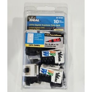 10-PACK Ideal Electrical 89-761WH CAT6e Keystone Data Modular Jack White 10pc
